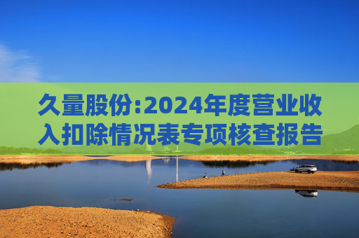 久量股份:2024年度营业收入扣除情况表专项核查报告