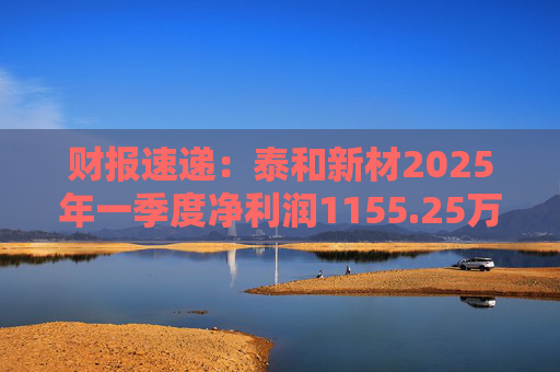 财报速递：泰和新材2025年一季度净利润1155.25万元