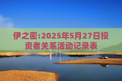 伊之密:2025年5月27日投资者关系活动记录表