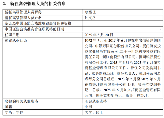 官宣!钟文岳接任招商基金总经理一职 第1张 官宣!钟文岳接任招商基金总经理一职 第1张